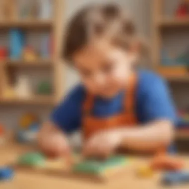 Preschooler Engaged in Geometric Puzzles