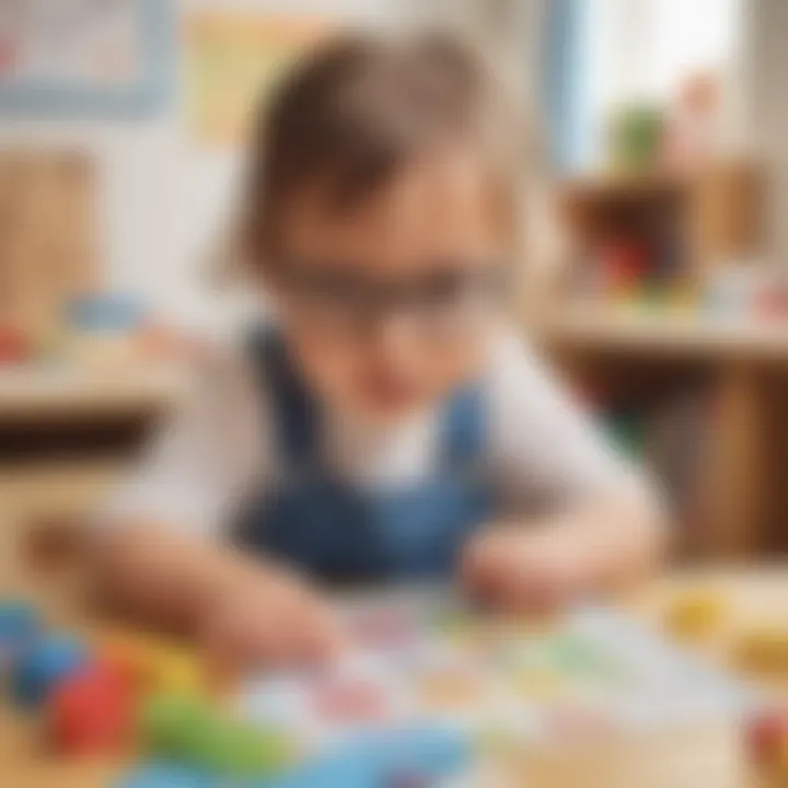 Preschooler Engaging in Math Games