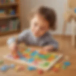 Preschooler Engaging in Math Puzzle Activity