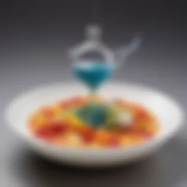 A close-up of a unique molecular gastronomy dish illustrating scientific principles in action.