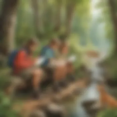 Wildlife Observation: Learning Through Nature Kids observing wildlife in a natural habitat