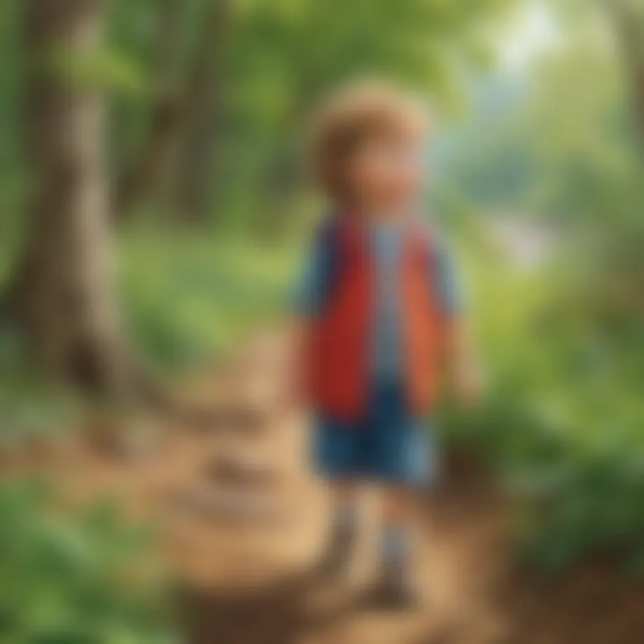 Preschooler exploring a nature trail