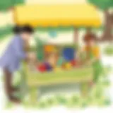 A vibrant outdoor sensory table filled with natural materials for exploration