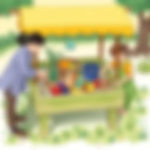 A vibrant outdoor sensory table filled with natural materials for exploration