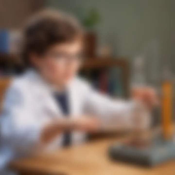 Young child conducting a physics experiment