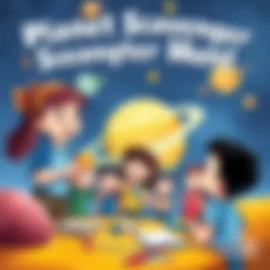 Planet Scavenger Hunt Fun A group of preschoolers engaged in a planet scavenger hunt