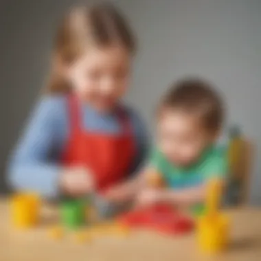 A child joyfully using a Play-Doh cutter with a spring mechanism.