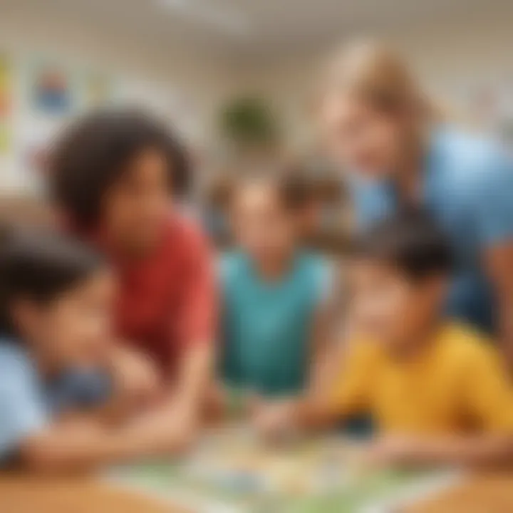 Group of children participating in a fun educational game