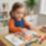 Preschooler Engaged in Counting Activity