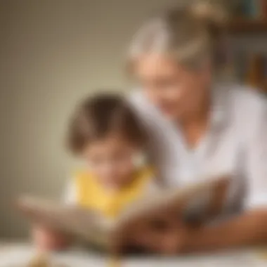 Illustration of a parent and child bonding over a printable book, creating a nurturing reading environment