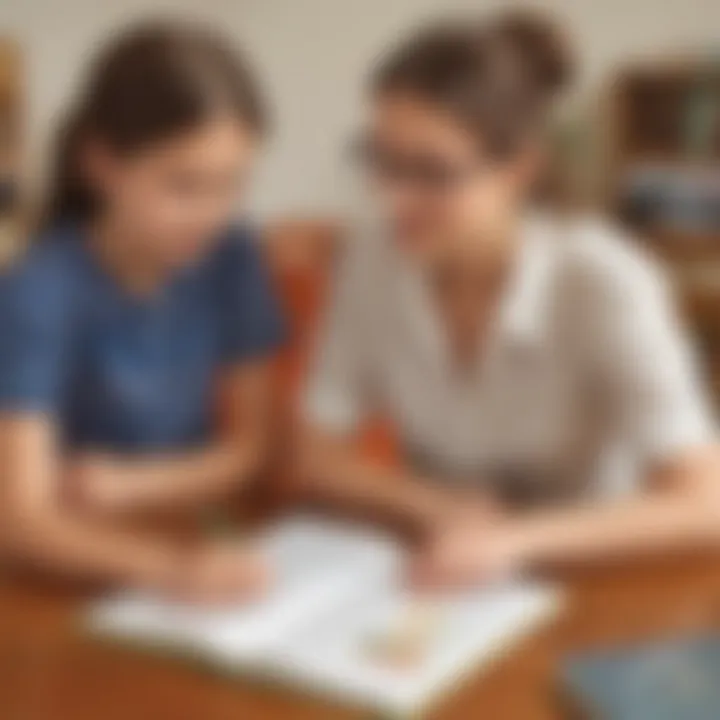 A parent and child discussing a science concept from a printable early reader book