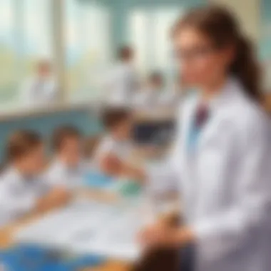 Presentation Perfection Illustration of a young scientist presenting findings from a project