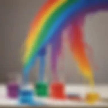 A DIY rainbow science experiment with colorful liquids