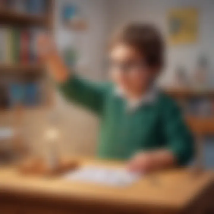 Child conducting a physics experiment with magnets