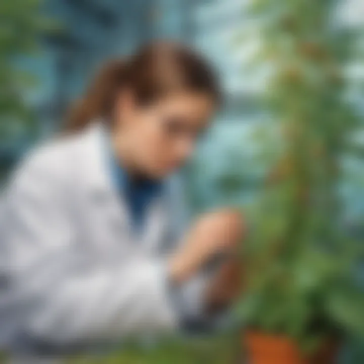 Budding biologist observing plant growth