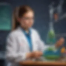 Young scientist conducting an environmental experiment