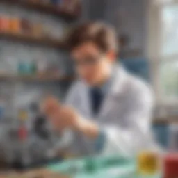 Young scientist conducting experiments in a laboratory setting