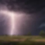 A vibrant thunderstorm captured in action, showcasing lightning and dark clouds.