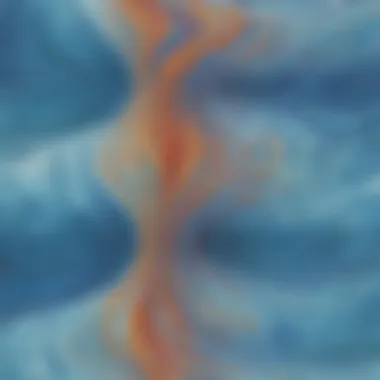 Water flowing in a dynamic pattern