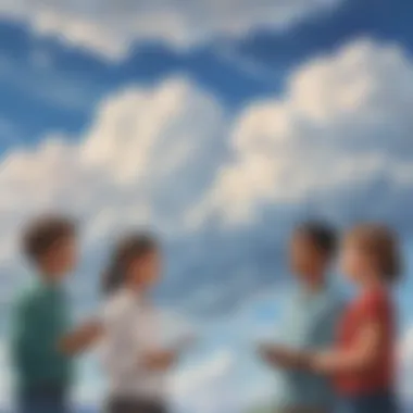 Children learning about clouds formation