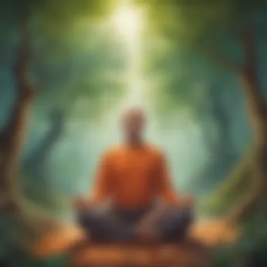 Artistic depiction of mindfulness meditation