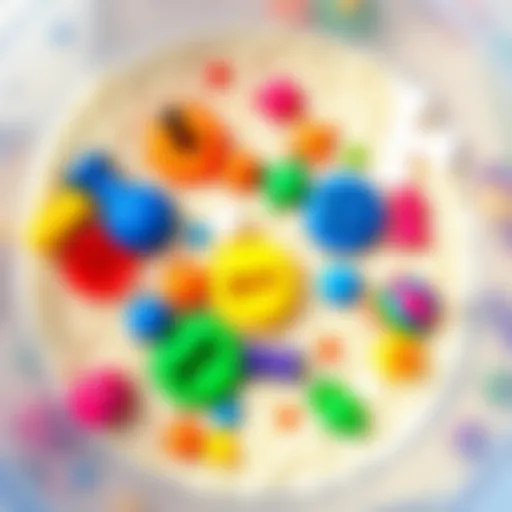 Colorful Sensory Tub for Exploration Colorful sensory tub filled with rice and toys