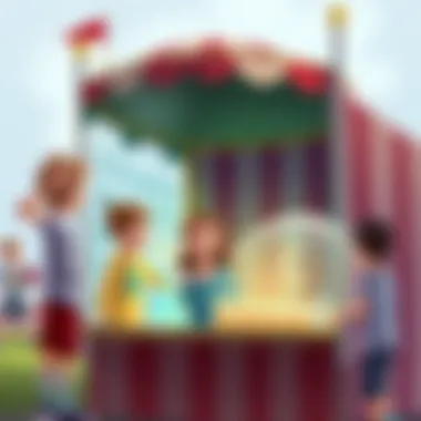 Carnival Game Demonstrating Science Carnival game demonstrating scientific principles with curious kids