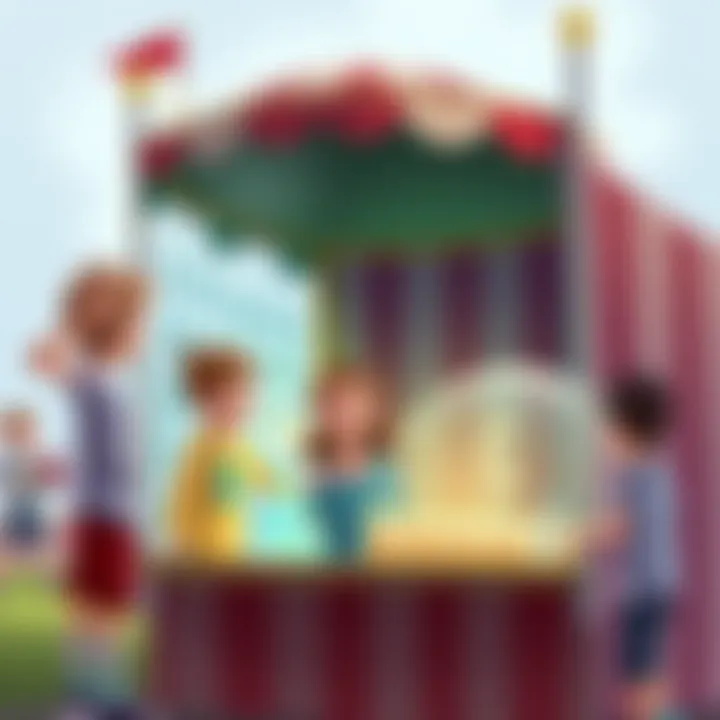 Carnival Game Demonstrating Science Carnival game demonstrating scientific principles with curious kids