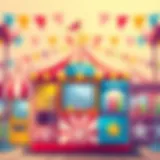 Exciting Carnival Game Setup Exciting carnival game setup with colorful booths