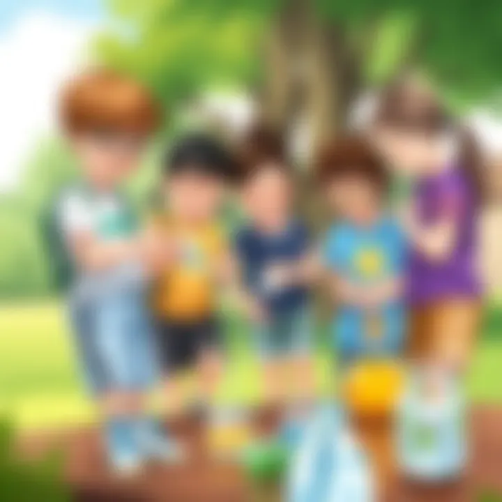 Exploring Outdoor Science A group of kids engaged in an outdoor science experiment with water and objects