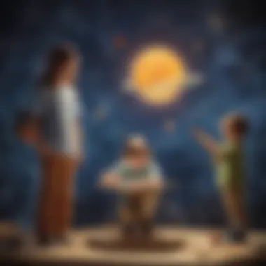 Celestial Construction Illustration of a group of children constructing a scale model of the solar system