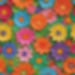 Colorful paper flowers crafted by preschoolers