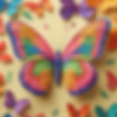 Vibrant Butterfly Papercraft Colorful Butterfly Paper Craft