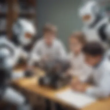 A group of children collaborating on a robotics project, demonstrating teamwork and innovation.