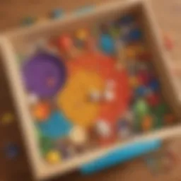 Colorful sensory bin filled with various textures and items for exploration