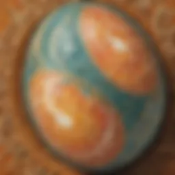 Elegant swirls and patterns on colored egg