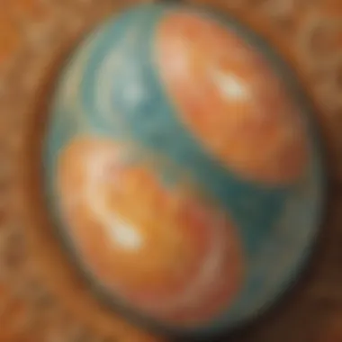 Elegant swirls and patterns on colored egg