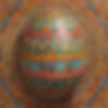 Unique geometric patterns on a beautifully colored egg