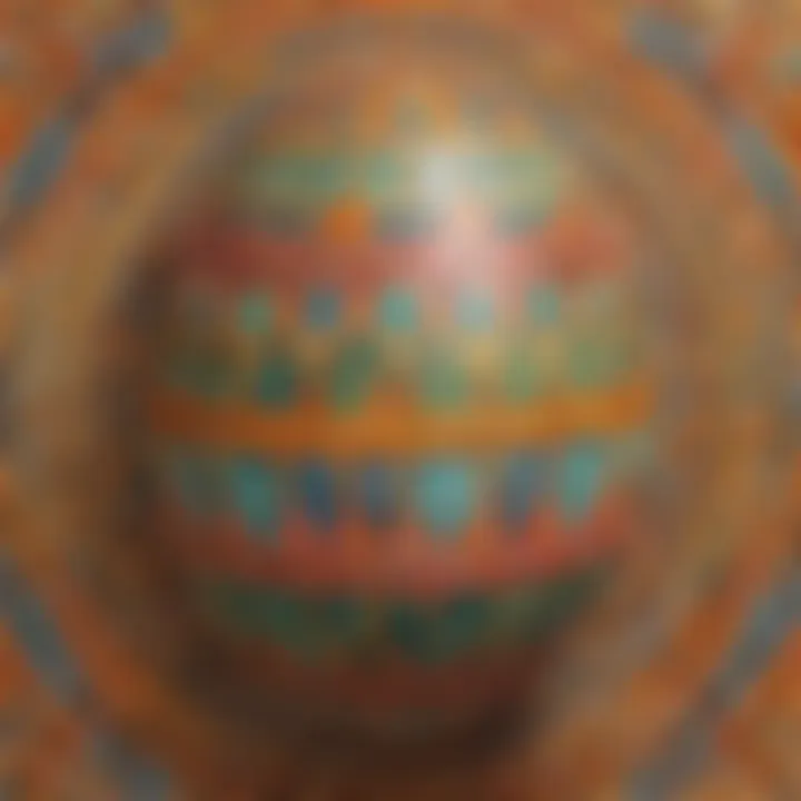 Unique geometric patterns on a beautifully colored egg