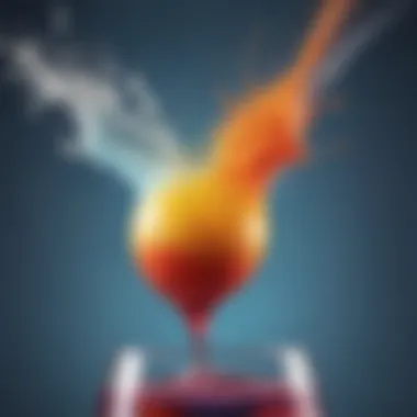 Dynamic Chemical Reaction Visualization A vibrant visual representation of the chemical reaction occurring in the experiment