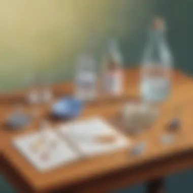 Essential Materials for the Experiment Materials required for the baking soda and vinegar experiment displayed on a table