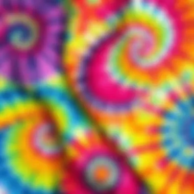 Colorful cotton tie dye patterns showcasing vibrant designs