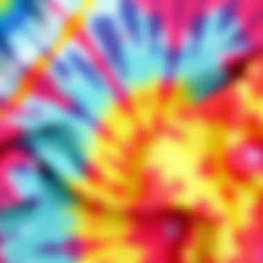 Rayon fabric displaying unique tie dye effects and textures