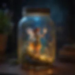 A beautifully crafted fairy jar glowing with enchanting light