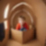 A child joyfully playing inside a cardboard rocket ship, illustrating the essence of imaginative play.