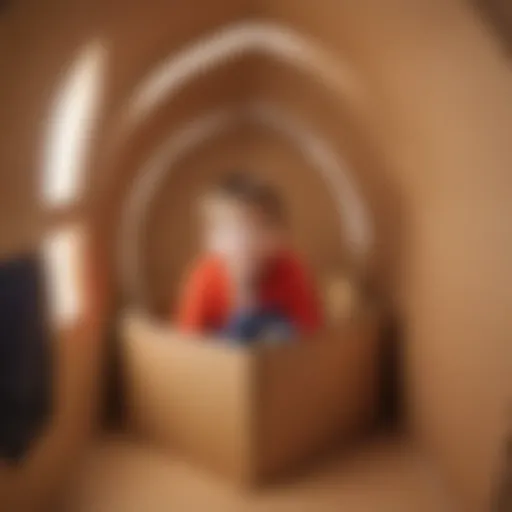 A child joyfully playing inside a cardboard rocket ship, illustrating the essence of imaginative play.