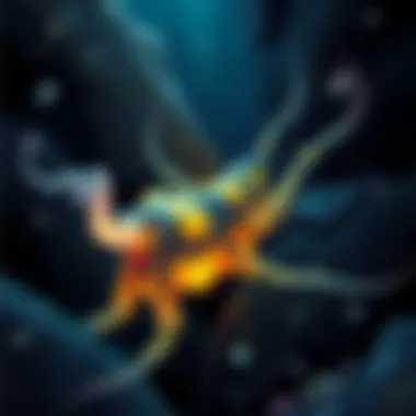 The Enigmatic Deep-Sea Wonders Mysterious deep-sea creature glowing in the dark