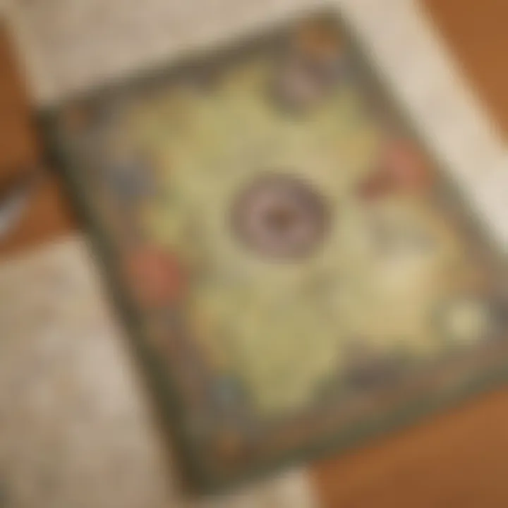 A close-up of a beautifully designed clue card used in a scavenger hunt.