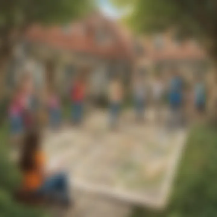 An educational setting where scavenger hunts are being utilized for learning.