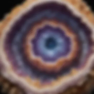 Geode Crystals Close-up view of a geode revealing crystals within its hollow